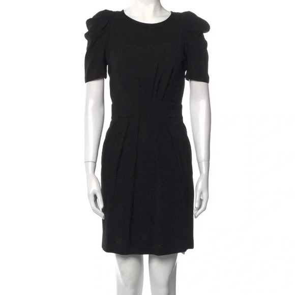 Maje black puff shoulder knit dress - Picture 1 of 9